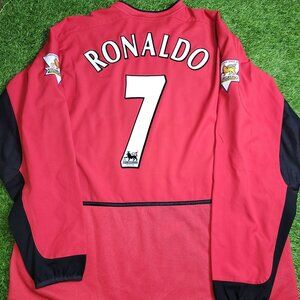 Cristiano Ronaldo Manchester United 2003 2004 DEBUT Long Sleeve Soccer Jersey XL